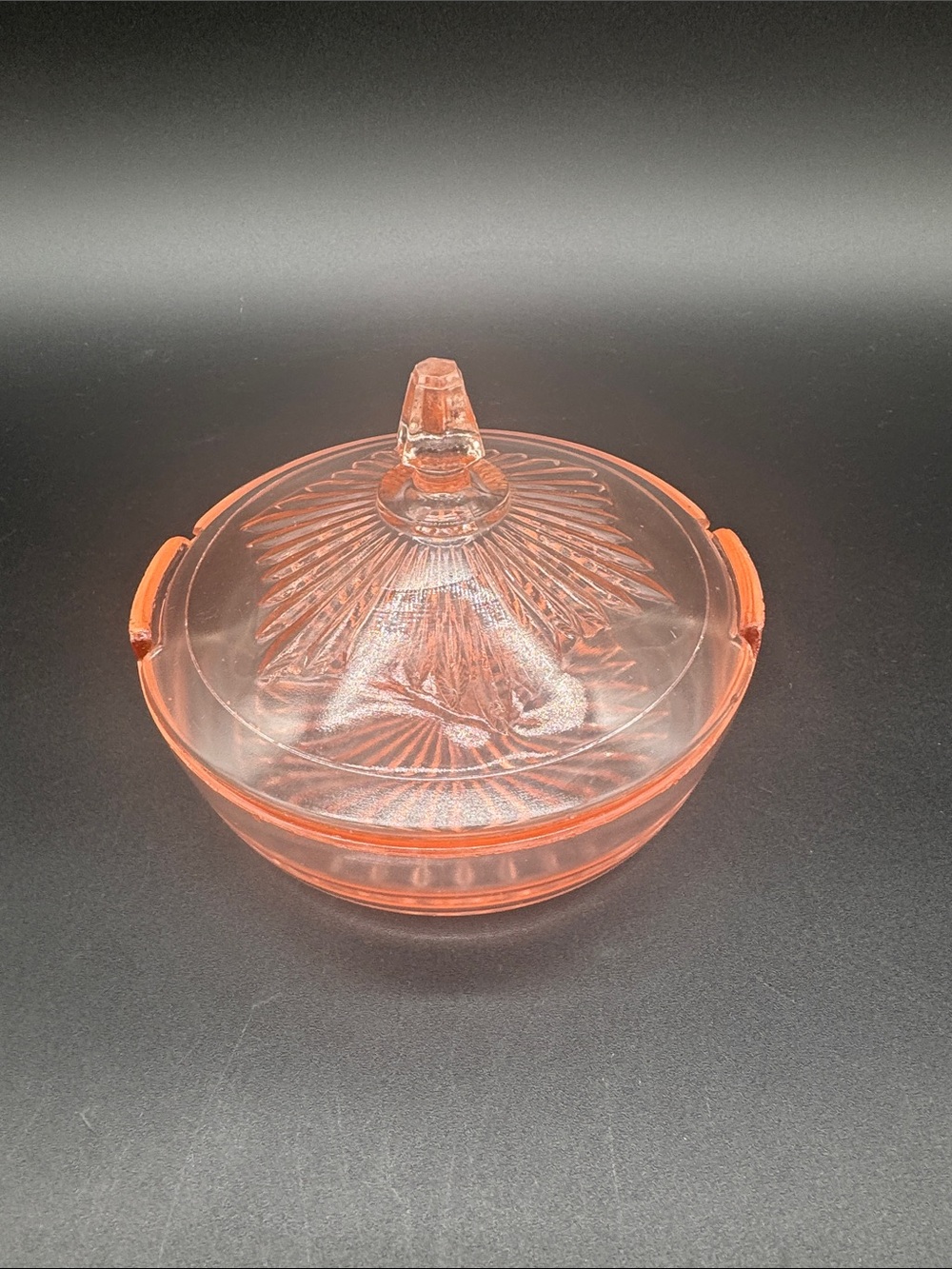 Vintage Style Pink Glass Lidded Candy Dish - Home Accents